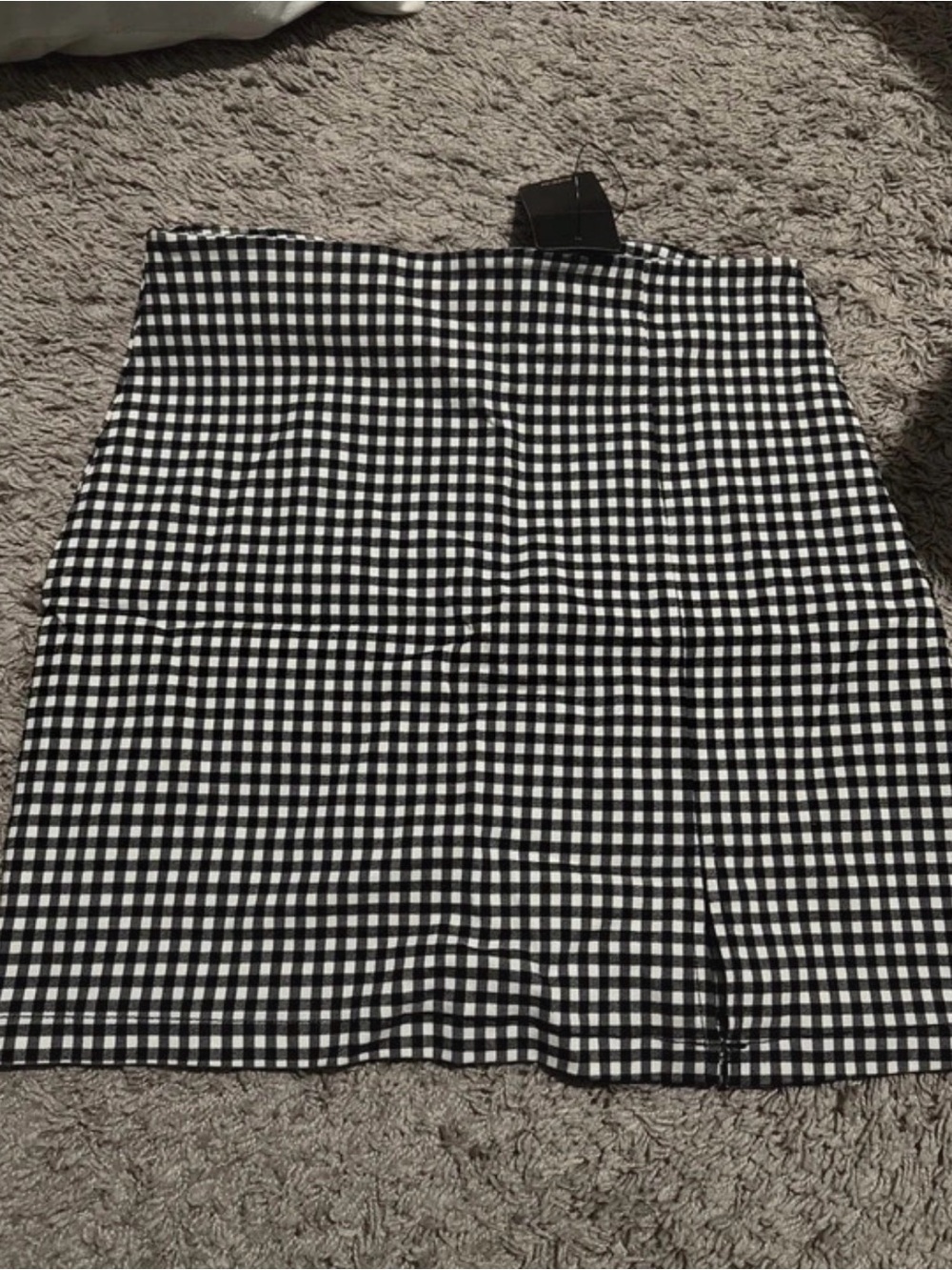 Shine star Black and White Gingham Skirt- Medium